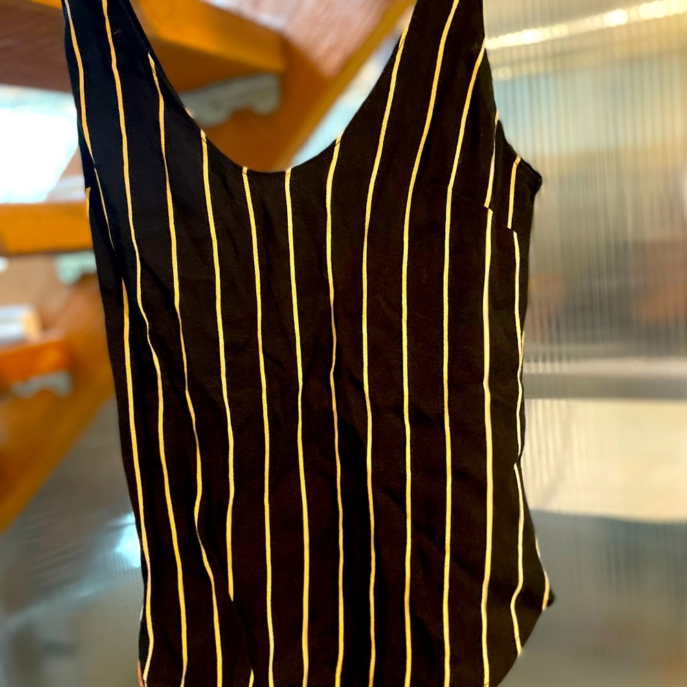 Reformation Tank Top black and white striped